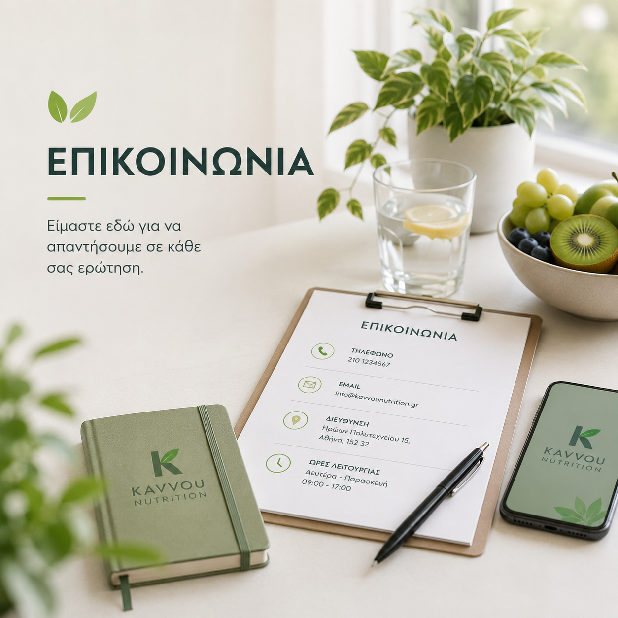 Επικοινωνία Kavvou Nutrition